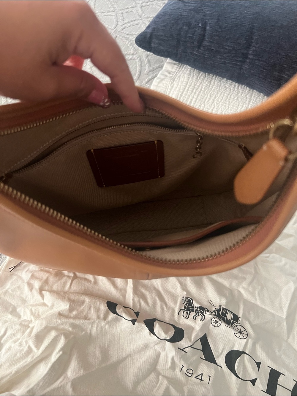 Coach Tan Leather Hobo Bag - Picture 5 of 6